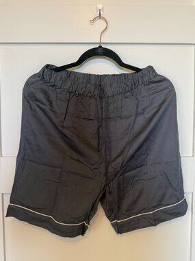 ETTITUDE Gray blue bamboo lyocell elastic waist shorts pajamas